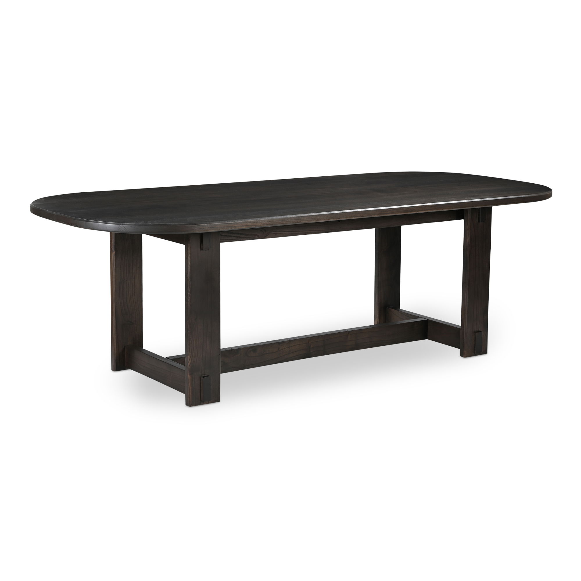 Glenn Oval Dining Table Dark Brown, by Moe's Home, 97.5" width x 30" height x 42" depth View 2