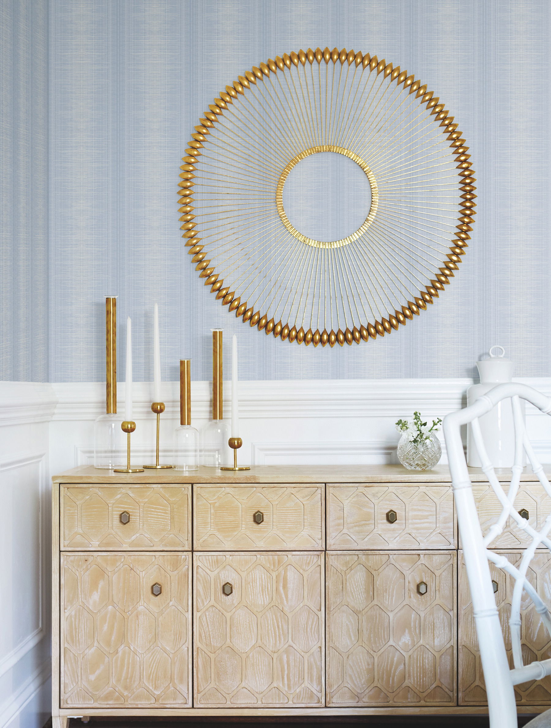 Silk Weave Stripe Blue Wallpaper, by York Wall, 27' length x 2'3" width x 0.02" depth View 3