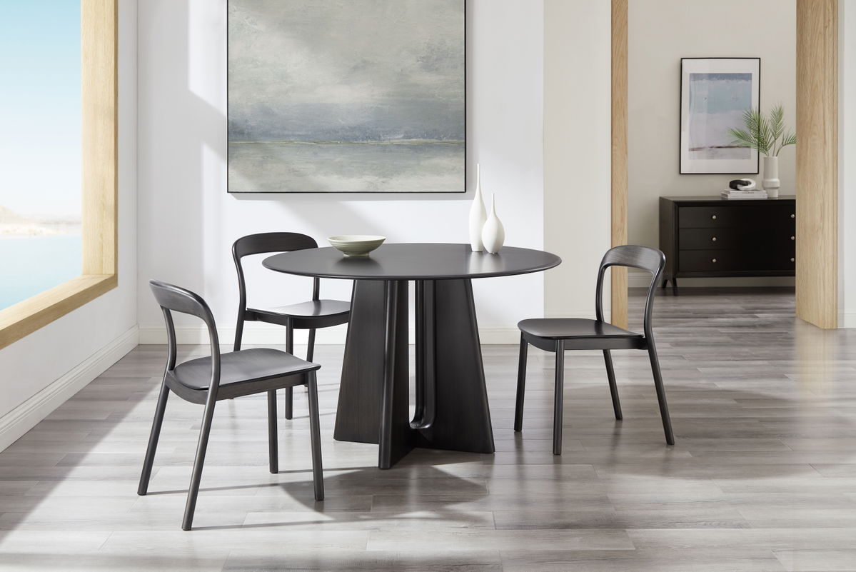 Luna 48â€ Round Table, Caviar, Dining Table by Greenington, 48" length x 48" width x 29.92" height View 11