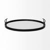 Ansel 20L x 14W Black Metal Mirrored Bottom Oval Serving Tray, Decorative Tray by Mercana, 20.08" length x 13.98" width x 2.87" height thumbnail 6