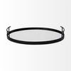 Ansel 20L x 14W Black Metal Mirrored Bottom Oval Serving Tray, Decorative Tray by Mercana, 20.08" length x 13.98" width x 2.87" height thumbnail 6