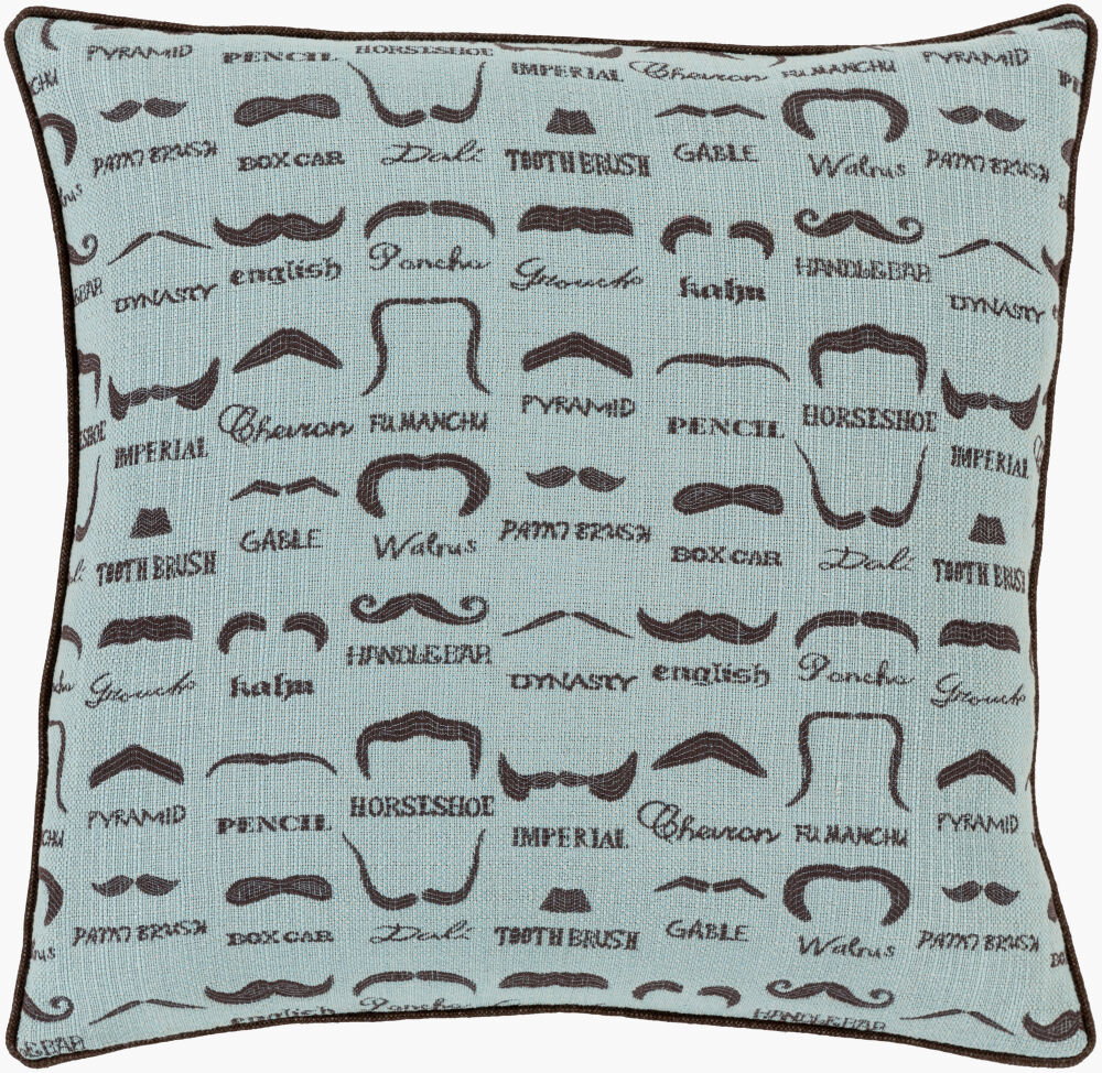 Wax that Stache Lumbar Pillow Down, Decorative Pillow by Surya, 13" length x 19" width