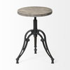 Emslie Backless 19in-25in Seat Counter Stool | Brown Wood with Metal, Counter & Bar Stool by Mercana, 15.75" length x 15.75" width x 26" height thumbnail 4
