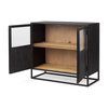 Sloan 40.0W Black Wood with Black Metal Frame Accent Cabinet, Cabinets & Chest by Mercana, 40" length x 17.5" width x 36.25" height thumbnail 7