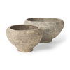 Sonu Set of 2 Gray Paper Mache Half-Pot Bowls, Decorative Bowl by Mercana, 12" length x 12" width x 8.5" height thumbnail 1