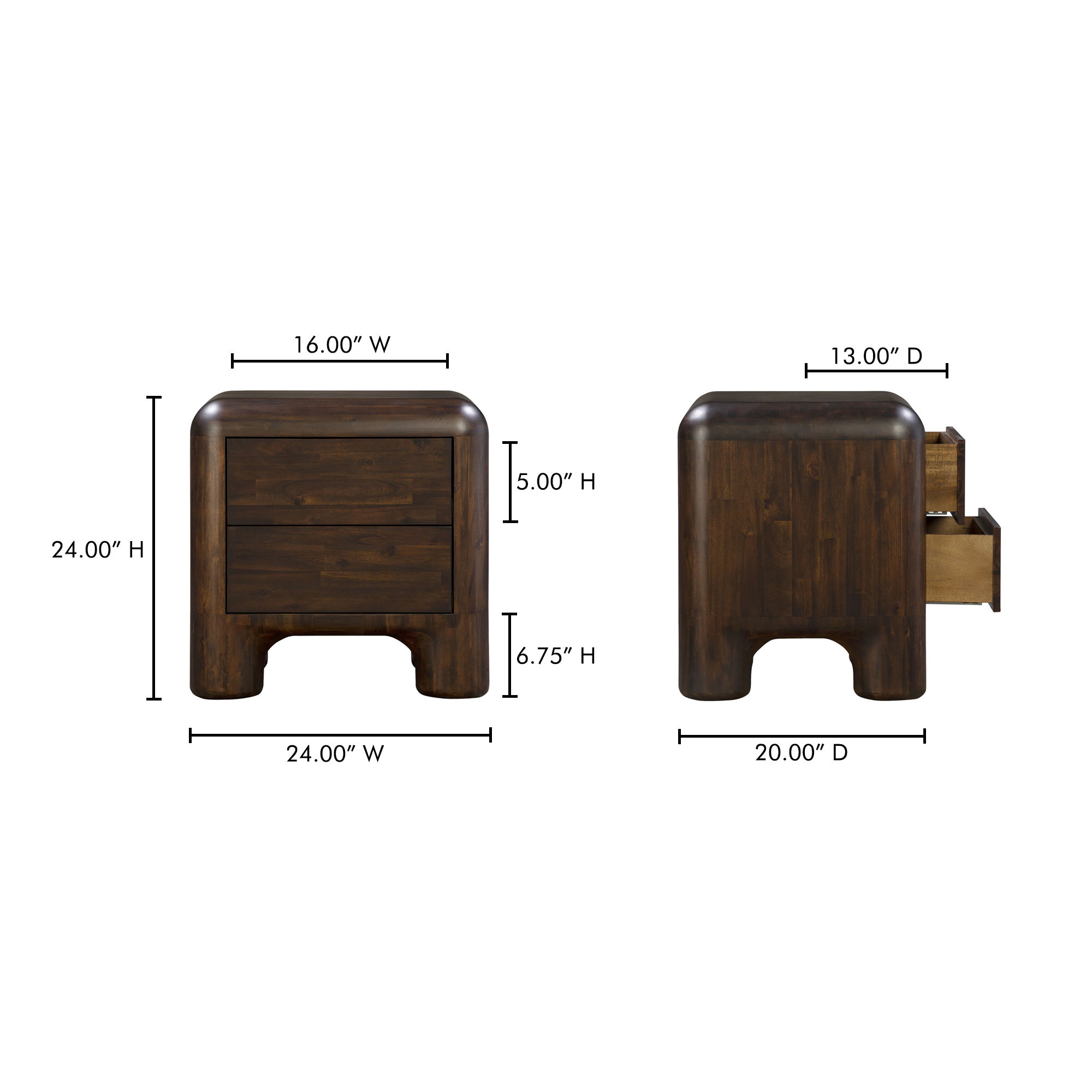 Rowan Nightstand Dark Brown large image 