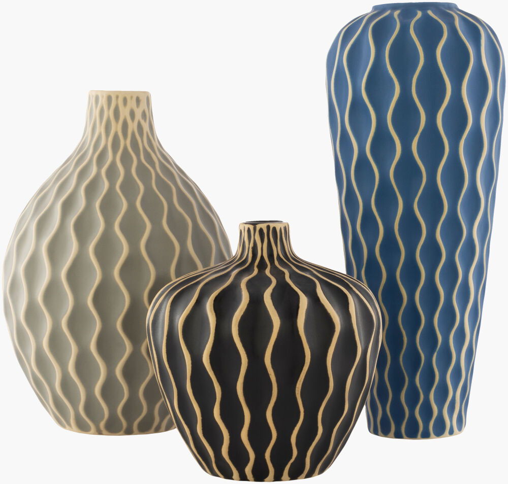 Waves Vase, by Surya, 8" width x 12" height