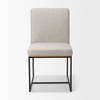 Stamford High-Back Dining Side Chair | Beige Linen with Black Metal, Dining Chair by Mercana, 19" length x 25" width x 35.25" height thumbnail 4