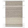 Striped Handmade Handwoven Wool Gray Area Rug thumbnail 0