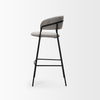 Carolyn Bar Stool with Gray Fabric & Matte Black Metal, Counter & Bar Stool by Mercana, 19.25" length x 20.4" width x 39.75" height thumbnail 4
