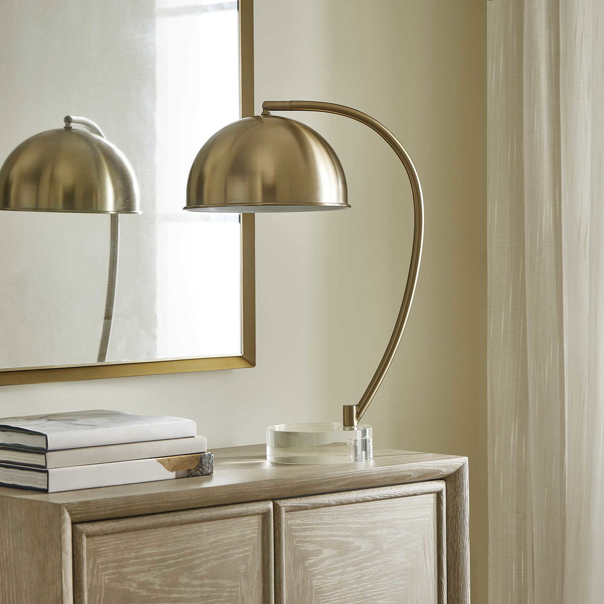 Romani Brass Desk Lamp, by Uttermost, 14.75" width x 22" height x 10" depth View 4