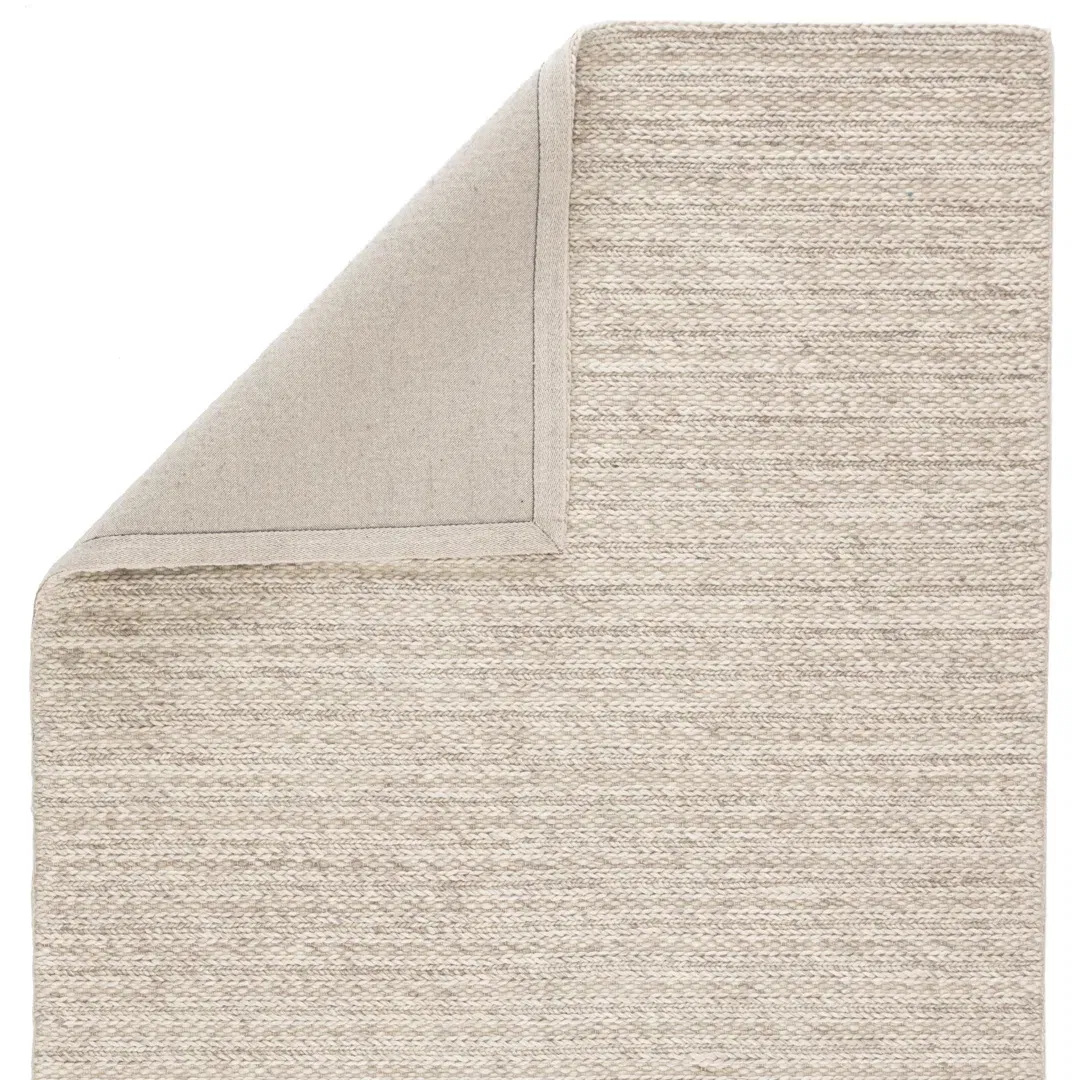 Grams Handmade Solid Cream/ Light Gray Area Rug large image 