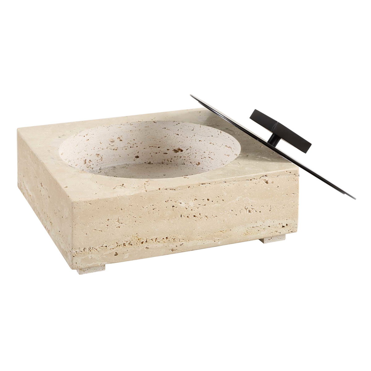 Natural Luxe Travertine Box, Boxe by Uttermost, 10" width x 4.5" height x 10" depth View 5