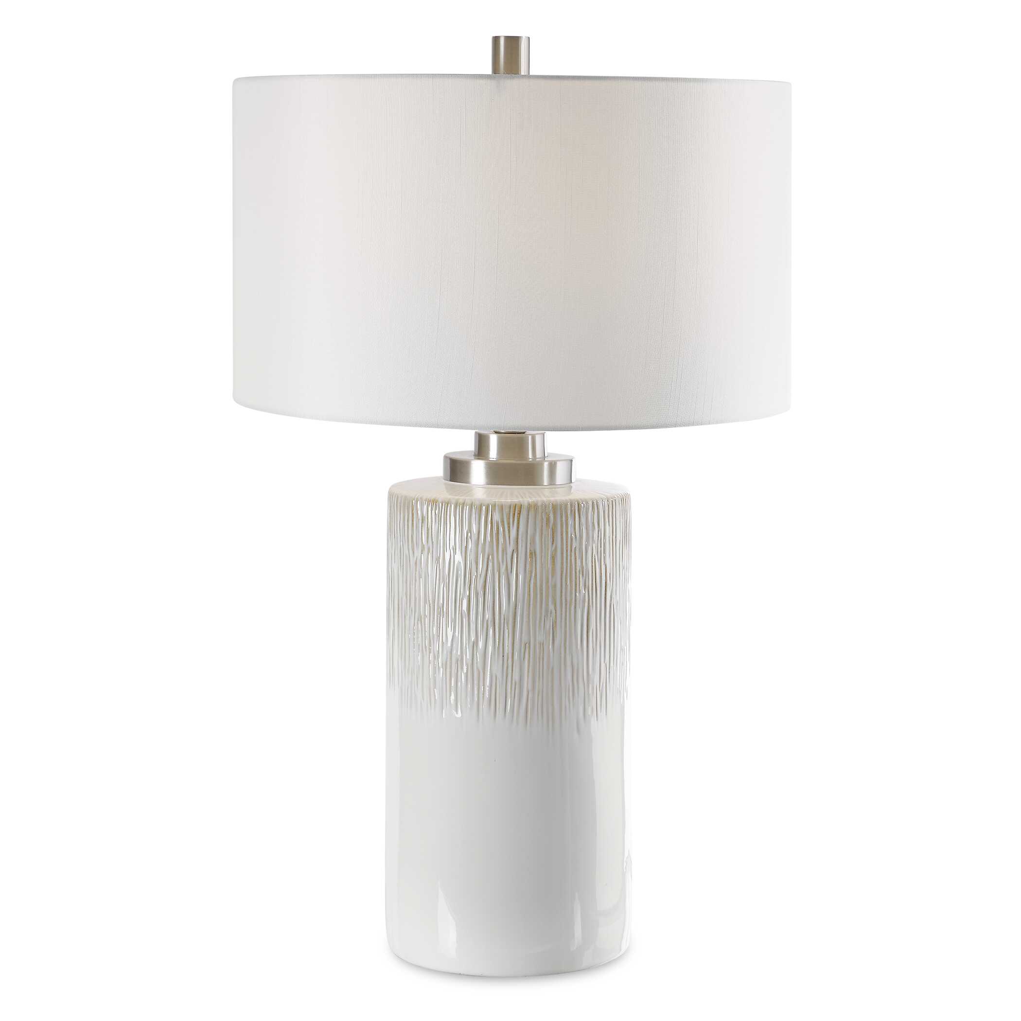Georgios Cylinder Table Lamp, by Uttermost, 18" width x 28.5" height x 18" depth View 1