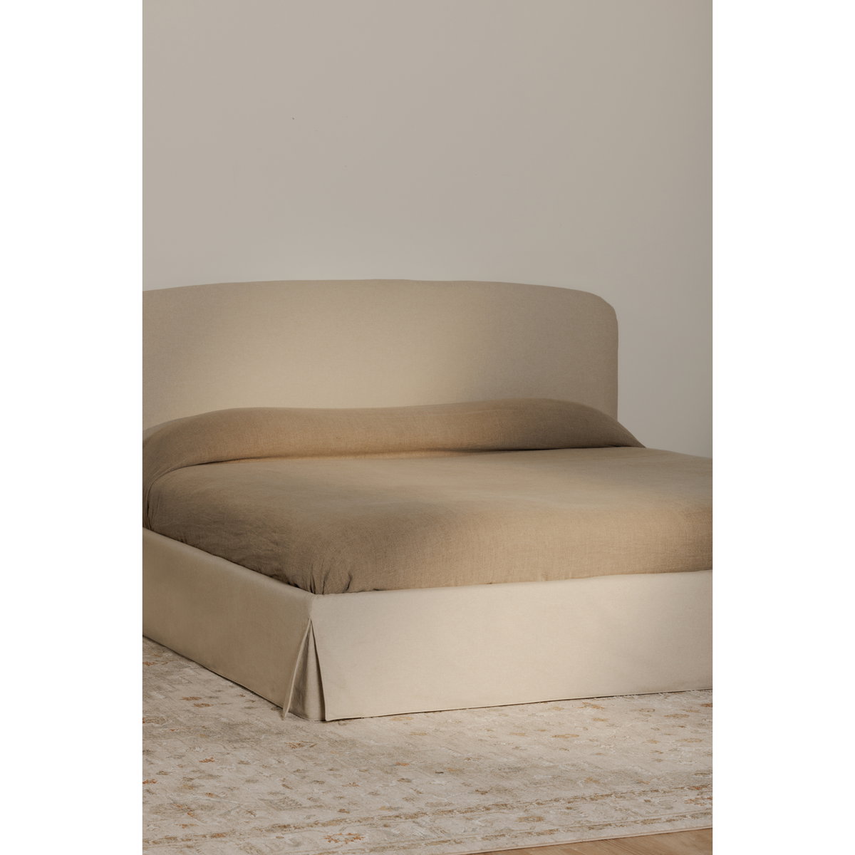 Joan Queen Storage Bed Cream, by Moe's Home, 5'6.25" width x 3'9" height x 7'2" depth View 8