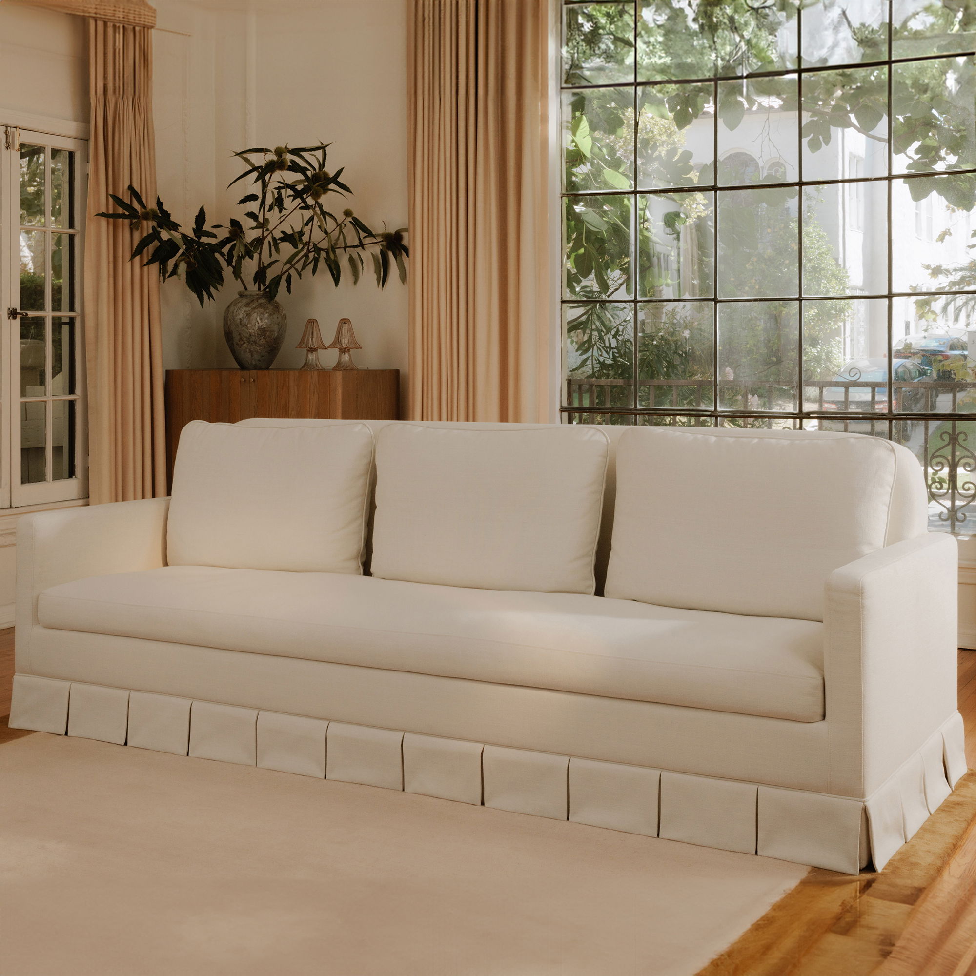 Pellicano Sofa Cream, Sofas & Sectional by Moe's Home, 98" width x 34.35" height x 36.5" depth View 9