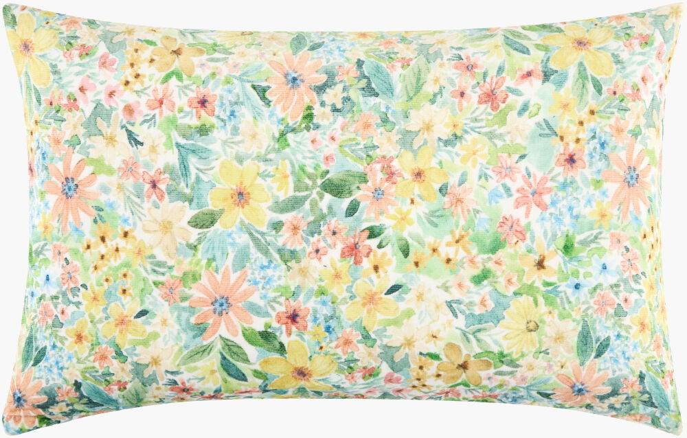 Spring Bouquet Accent Pillow, Decorative Pillow by Surya, 14" length x 22" width