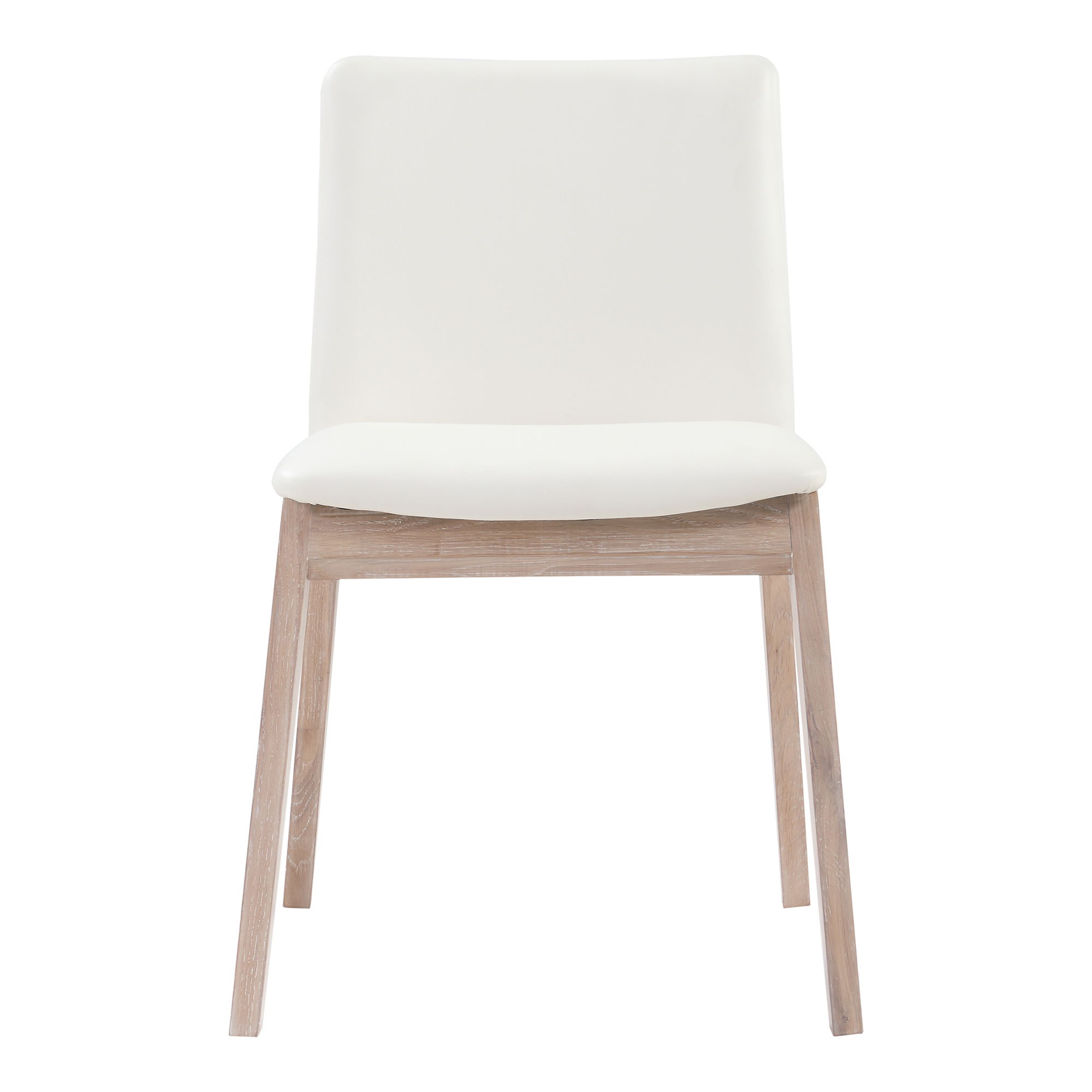Deco Oak Dining Chair Cream White Pvc - Set Of Two, by Moe's Home, 21.25" width x 31.1" height x 21.25" depth View 4