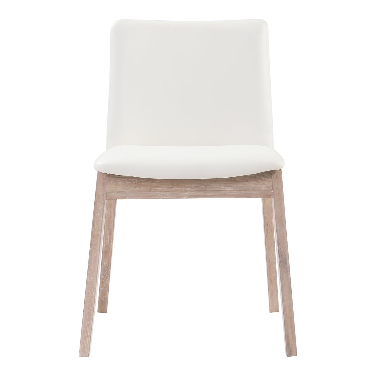 Deco Oak Dining Chair Cream White Pvc - Set Of Two, by Moe's Home, 21.25" width x 31.1" height x 21.25" depth View 4