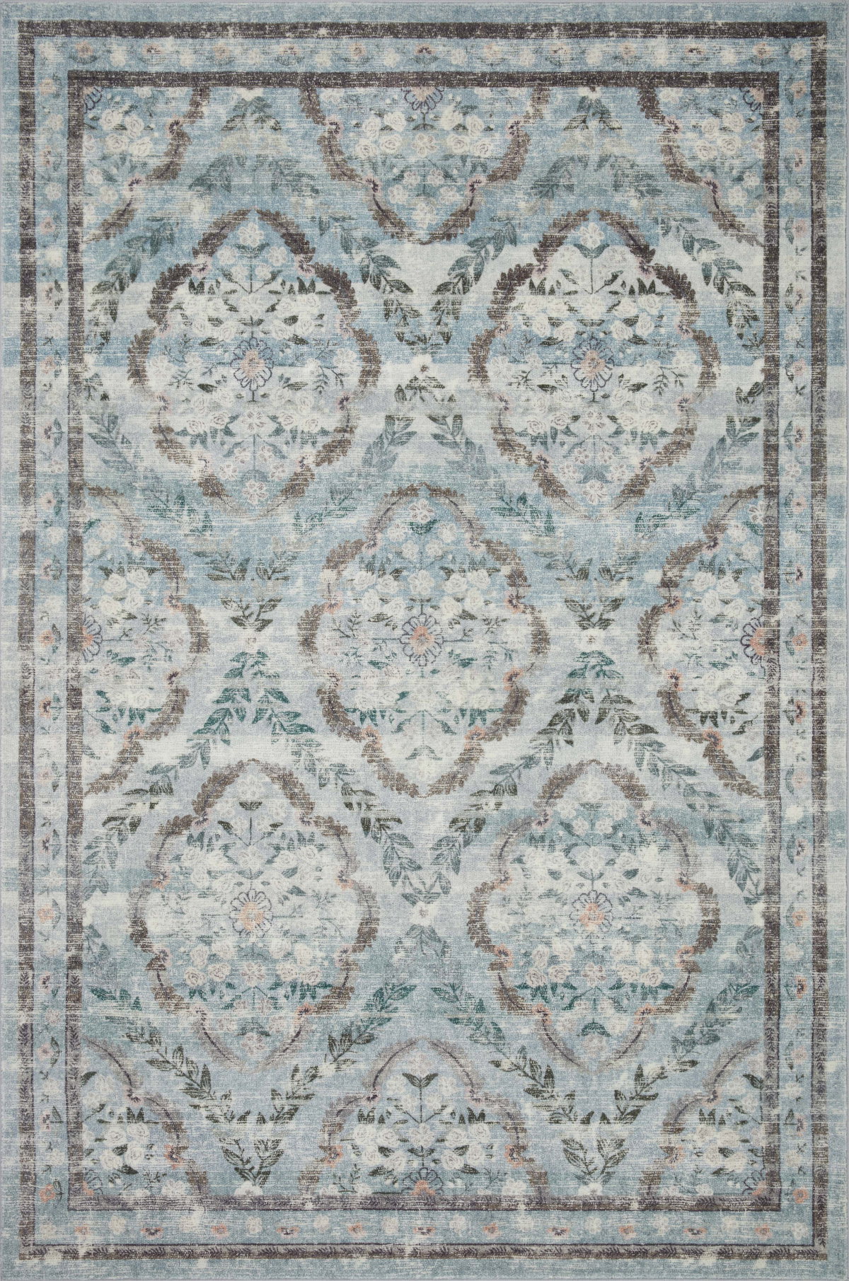 Rifle Paper Co. x Loloi Courtyard Rug, 1'6" length x 1'6" width View 1