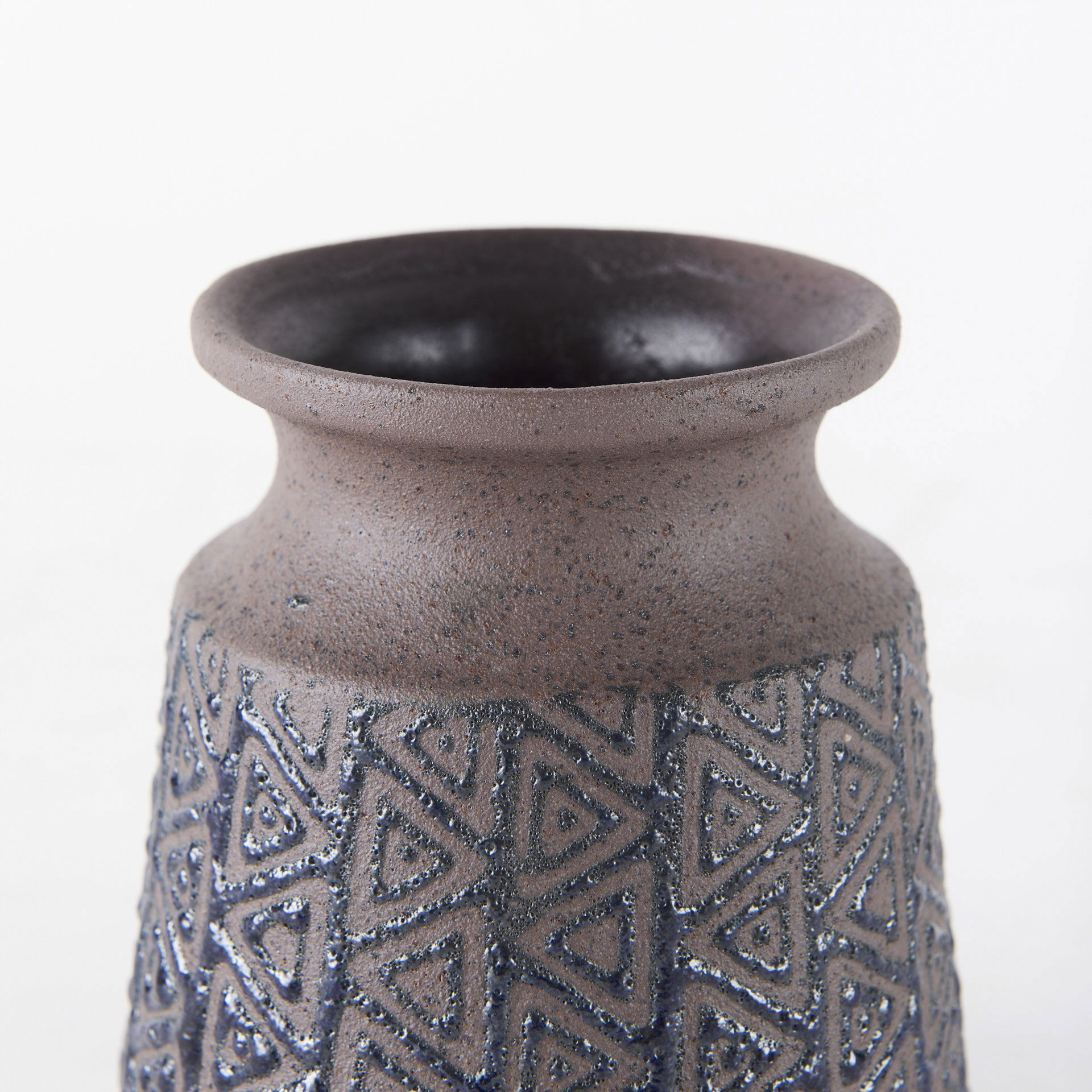 Sefina I Small Brown/Black Patterned Ceramic Vase large image 
