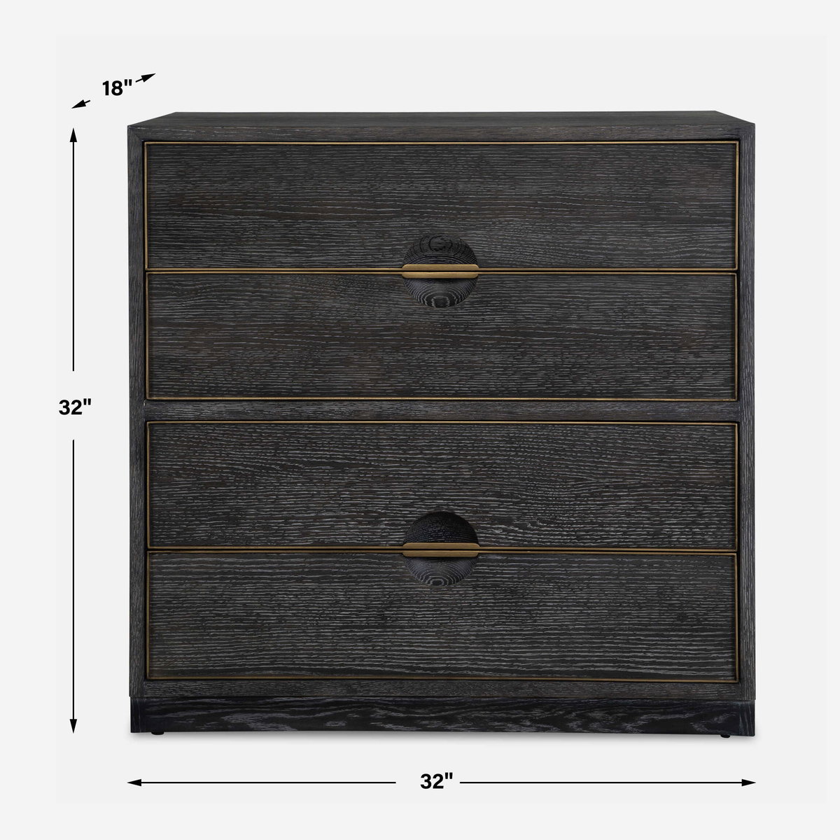 Besos 4 Drawer Walnut Chest, Cabinets & Chest by Uttermost, 32" width x 32" height x 18" depth View 3