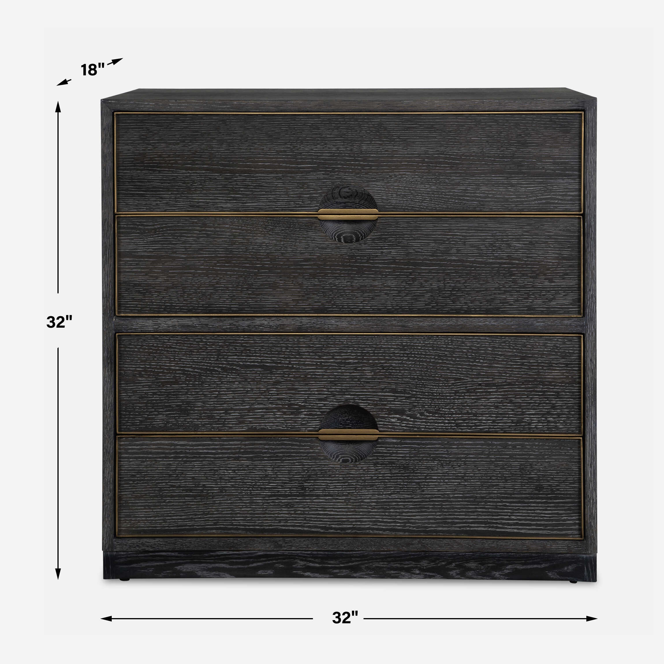 Besos 4 Drawer Walnut Chest, Furniture by Uttermost, 32" width x 32" height x 18" depth View 3