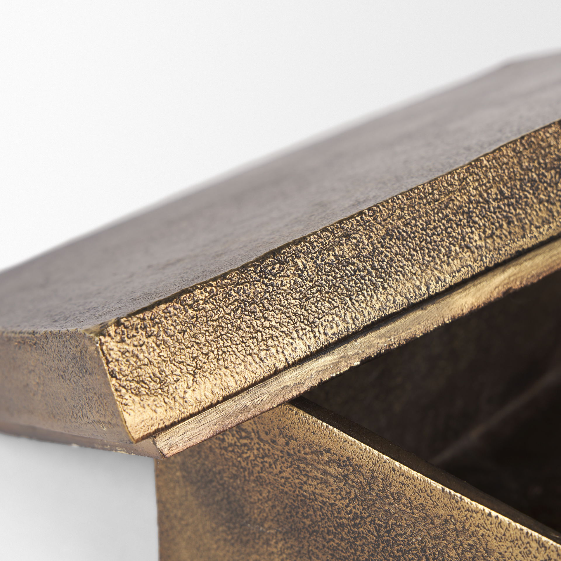 Porschia Large Antiqued Gold Metal Decorative Box, Boxe by Mercana, 9.84" length x 7.87" width x 4.72" height View 11