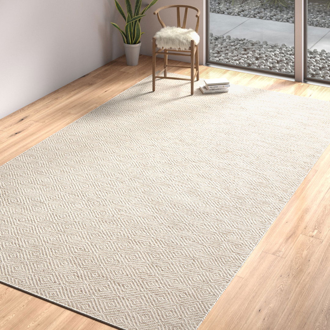 Fifer Handwoven Flatweave Wool Ivory Area Rug large image 