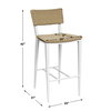Calbas White Outdoor Bar Stool, Outdoor Stool by Uttermost, 1'7.75" width x 3'6.25" height x 1'10.6" depth thumbnail 3