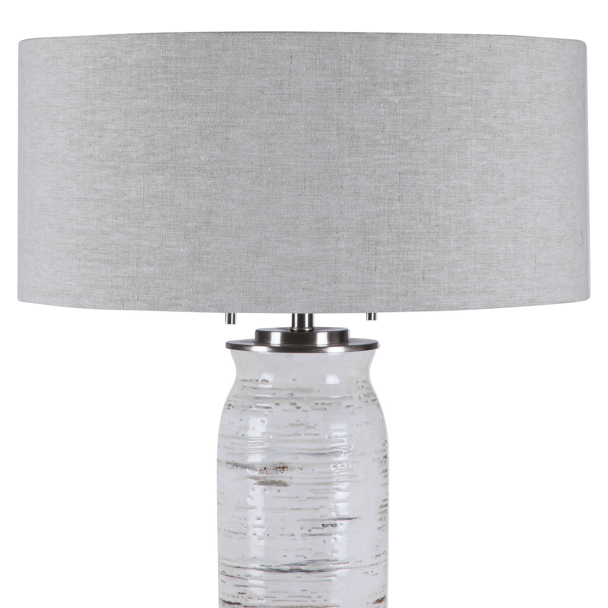 Lenta White Table Lamp, by Uttermost, 19" width x 30.25" height x 19" depth View 6