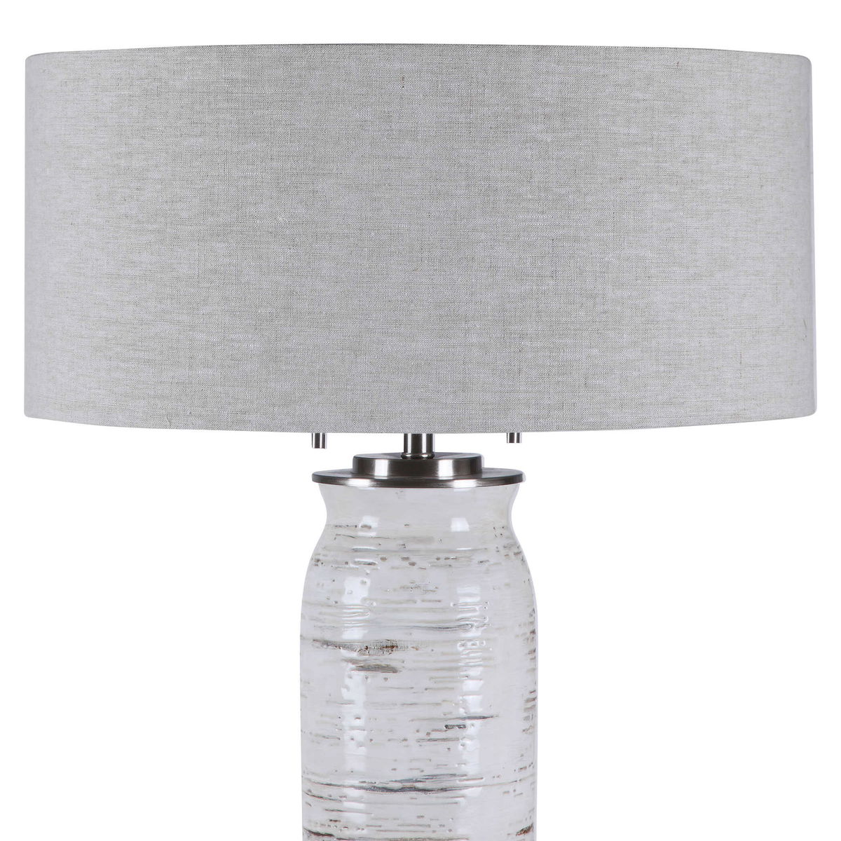 Lenta White Table Lamp, by Uttermost, 19" width x 30.25" height x 19" depth View 6