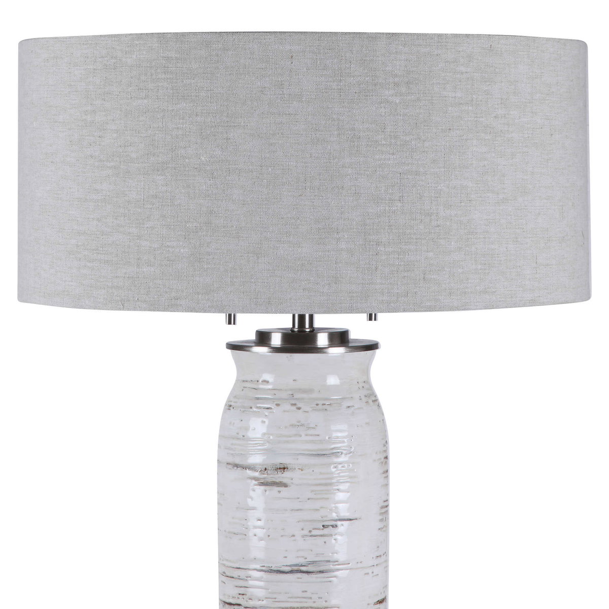 Lenta White Table Lamp, by Uttermost, 19" width x 30.25" height x 19" depth View 6