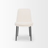 Eve Curved Back Dining Side Chair | Cream Boucle with Black Metal, Dining Chair by Mercana, 24.5" length x 19.5" width x 33.5" height thumbnail 6