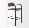 Parker Muted Brown Faux Leather with Black Metal Counter Stool thumbnail 7