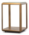 Gilbert Shagreen Side Table  Tawny Brown, by Sarreid, 1'6" length x 1'6" width x 2' height thumbnail 4