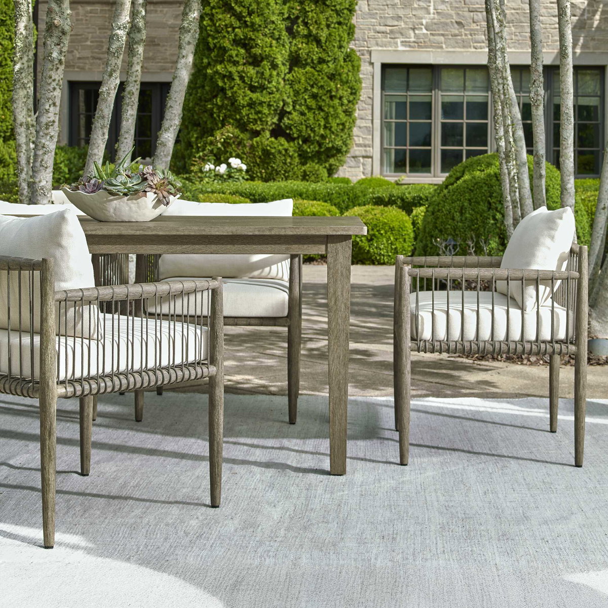 Borneo White Outdoor Dining Chair, Furniture by Uttermost, 24.3" width x 28.2" height x 24.5" depth View 5