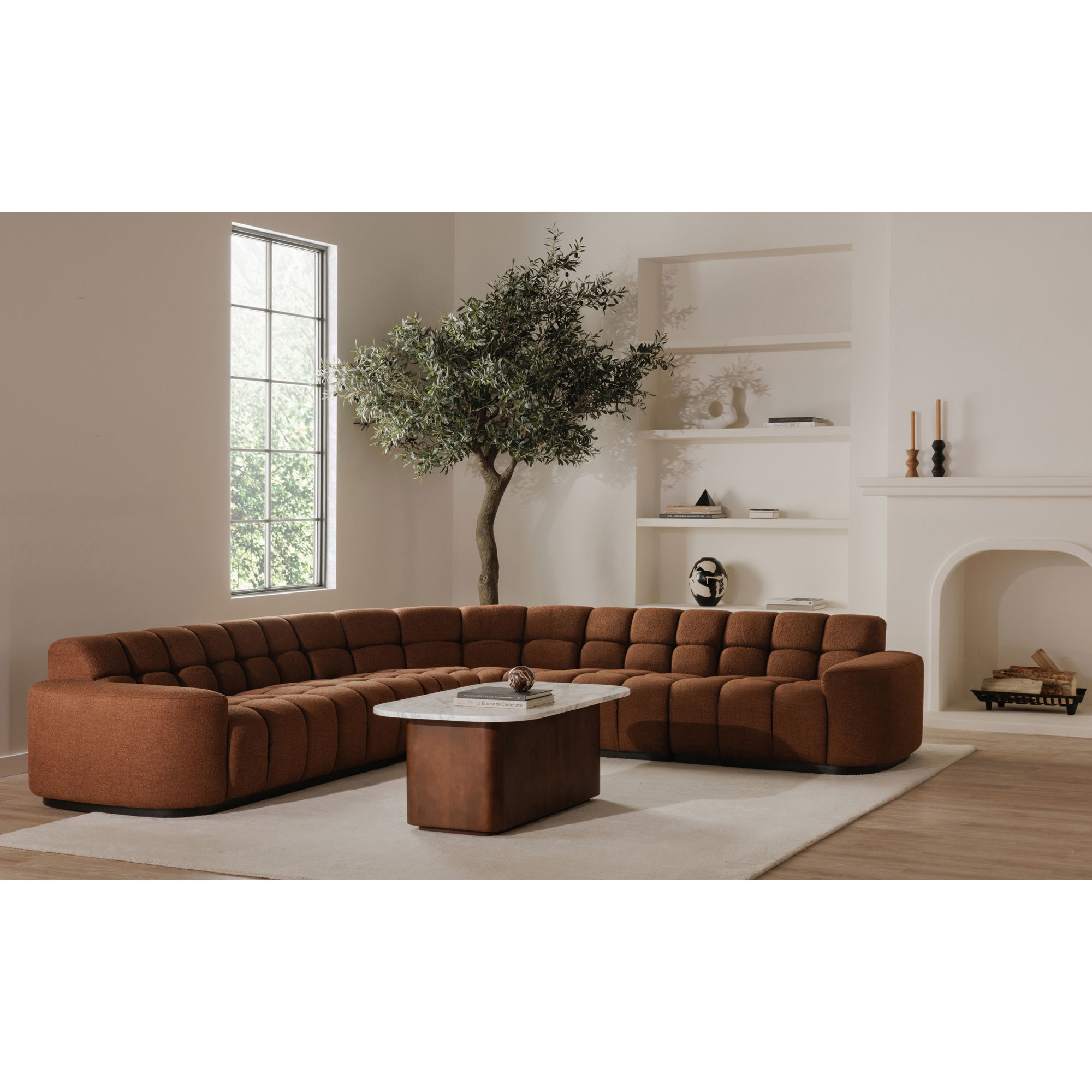 Dash Coffee Table White Calcatta Marble, by Moe's Home, 45" width x 18.5" height x 27" depth View 13