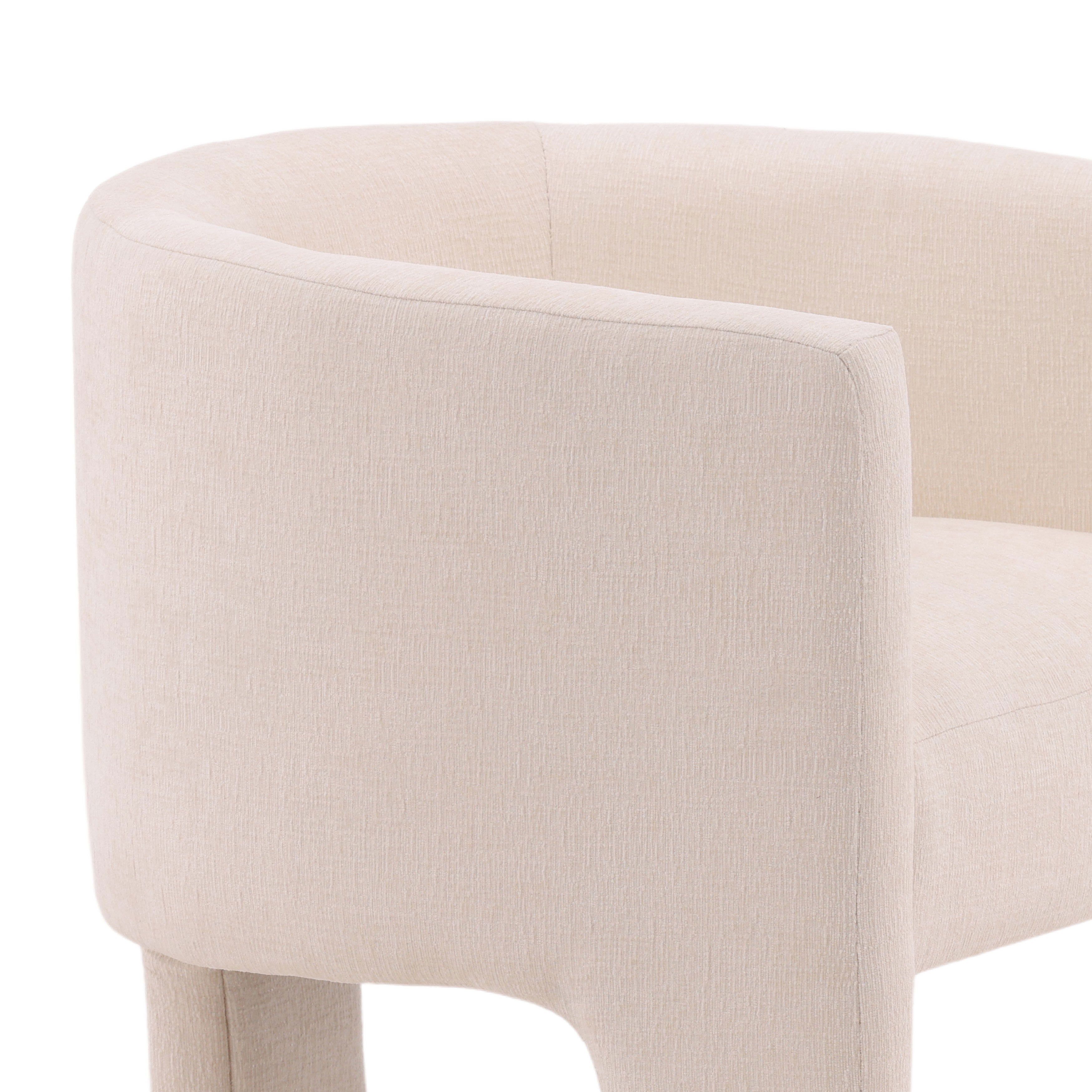Olimpia Dining Chair Cream, by Dovetail, 24" width x 28" height x 22.75" depth View 6