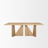 Tarro 84' Rectangular Light Brown Wood with Geometrical Base Dining Table thumbnail 3