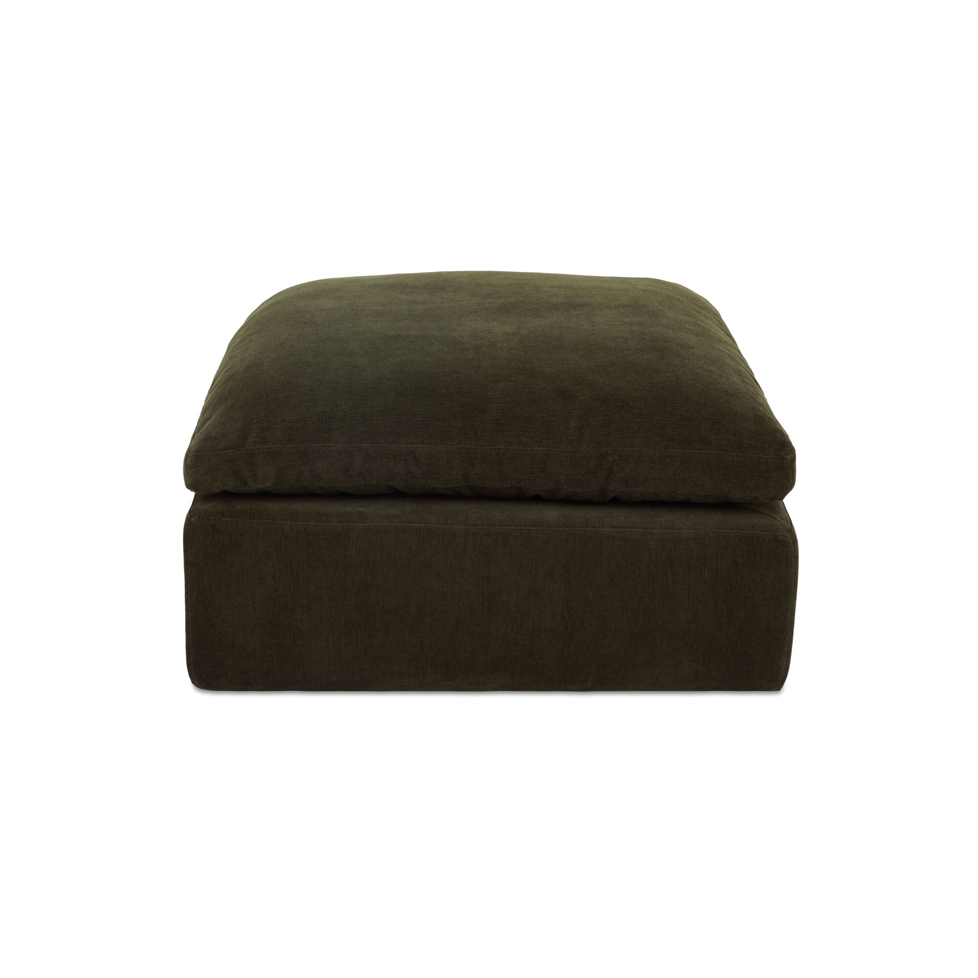Cates Ottoman Dark Green, by Moe's Home, 36.25" width x 19.25" height x 36.25" depth View 1