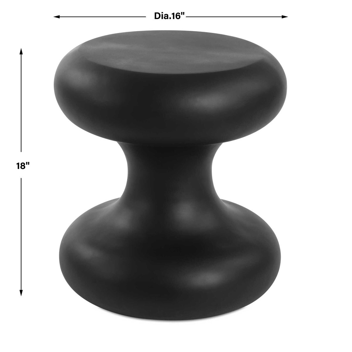 Robles Black Outdoor Accent Table, Outdoor Table by Uttermost, 1'4" width x 1'6" height x 1'4" depth View 3