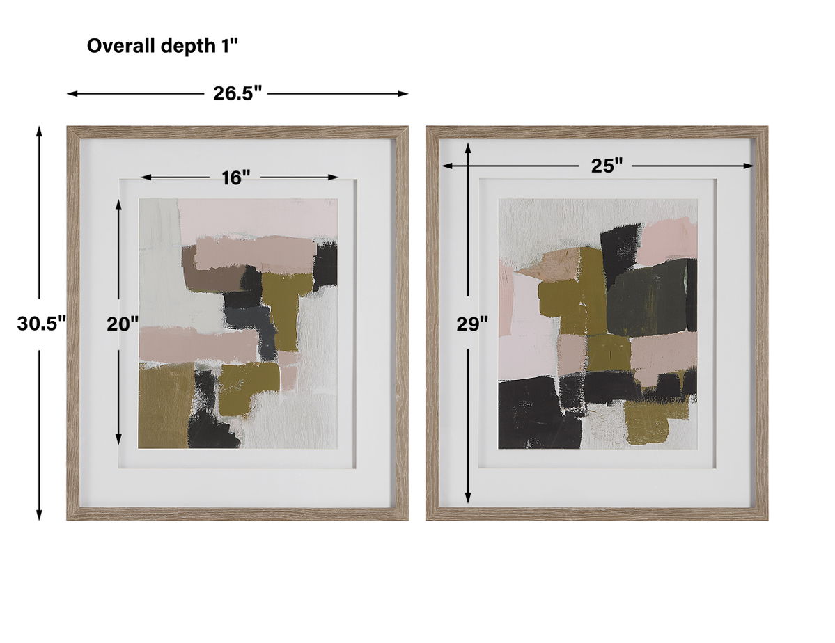 COLOR BLOCK FRAMED PRINTS, S/2, Painting by Uttermost, 26.5" width x 30.5" height x 1" depth View 3