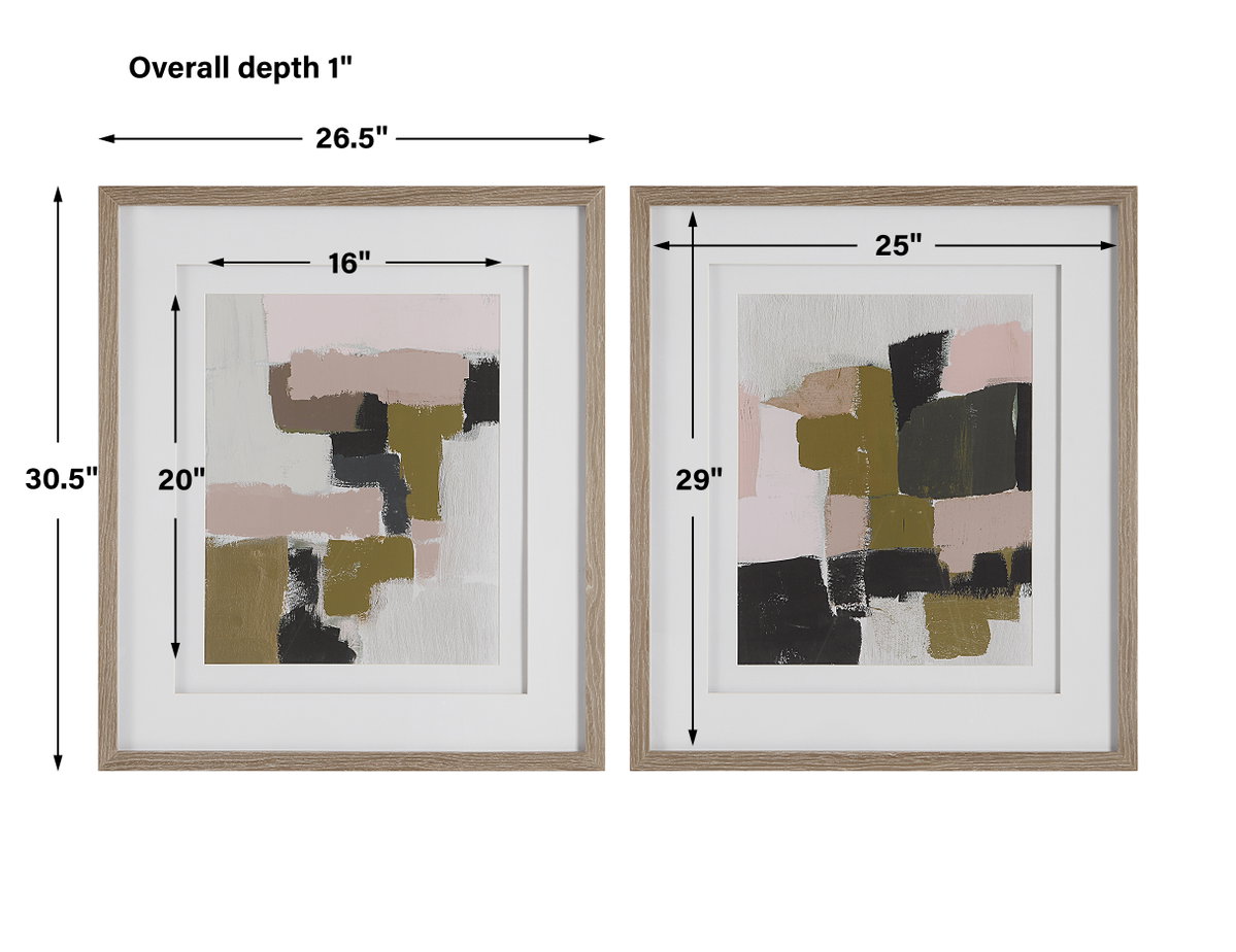 COLOR BLOCK FRAMED PRINTS, S/2, Painting by Uttermost, 26.5" width x 30.5" height x 1" depth View 3