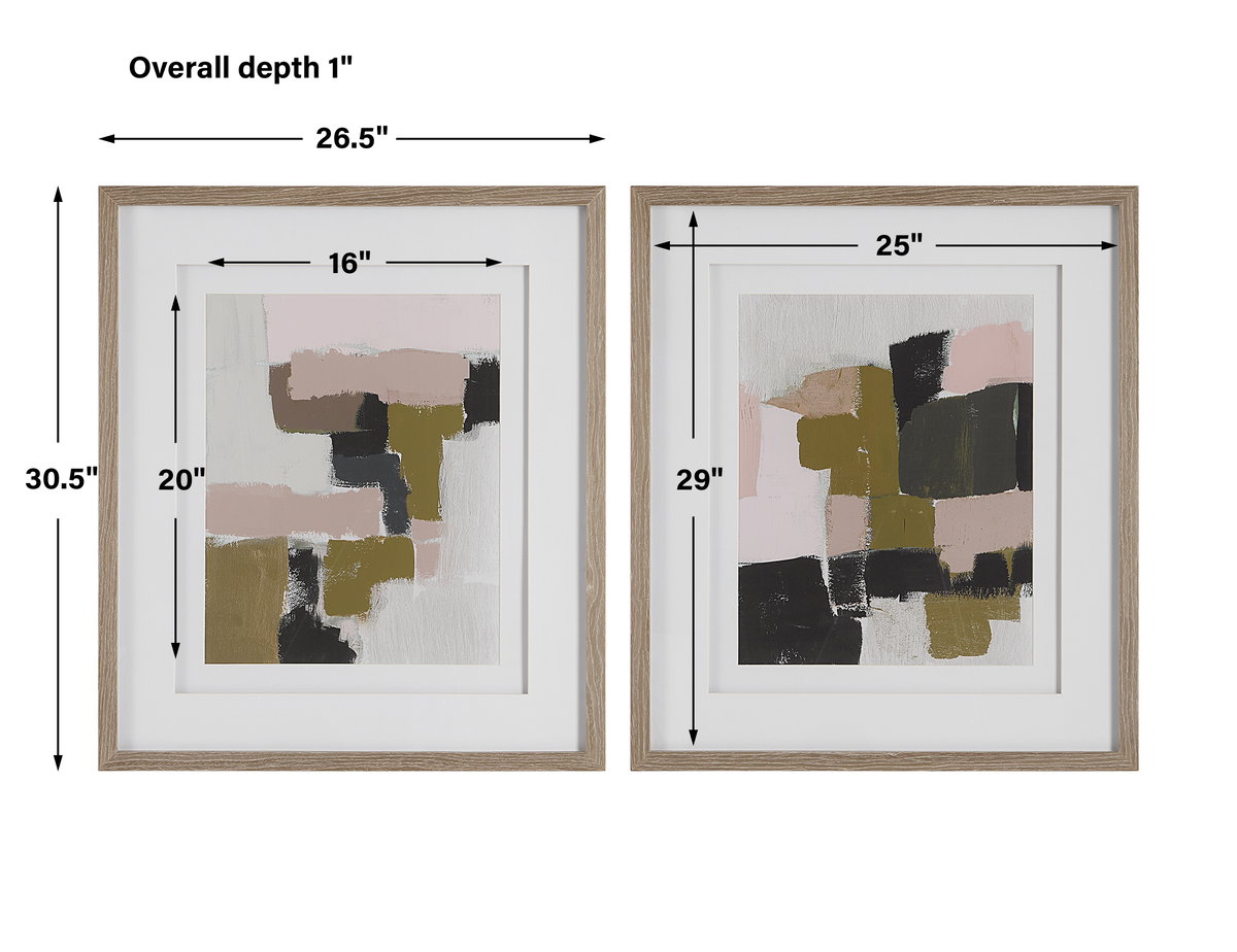Color Block Framed Prints Set/2, Painting by Uttermost, 26.5" width x 30.5" height x 1" depth View 3