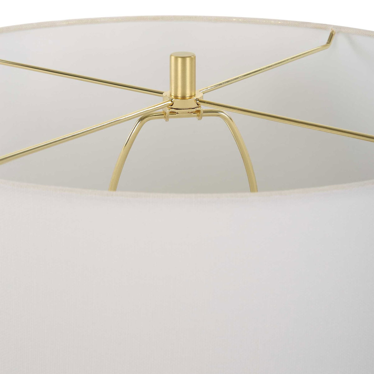 Wrenley Ridged White Table Lamp, by Uttermost, 17" width x 27.5" height x 17" depth View 7