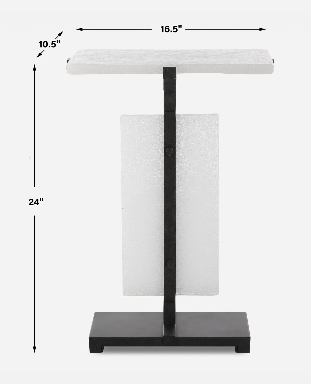 Elements Bubble Glass Accent Table, Side & End Table by Uttermost, 16.5" width x 24" height x 10.5" depth View 3