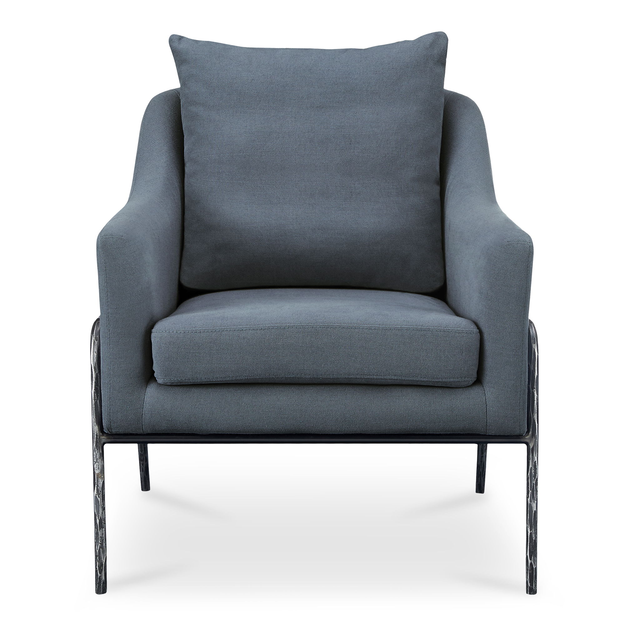 Archer Accent Chair Slate Blue Linen Blend large image 