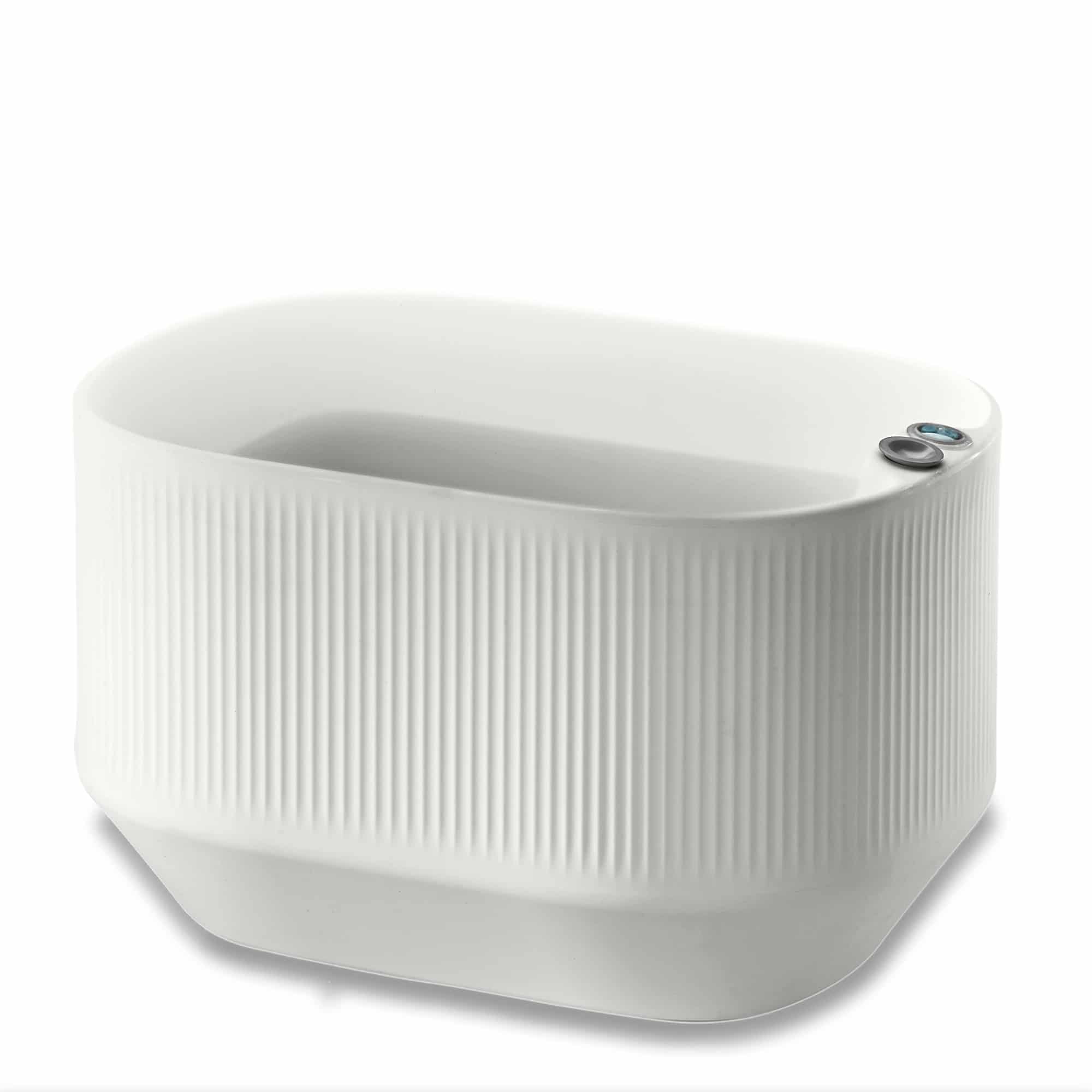 TruDrop Modular Self-Watering Mini Trough Planter - Indoor/Outdoor - Cloud White, by Crescent Garden, 14" width x 12" height x 20" depth View 1