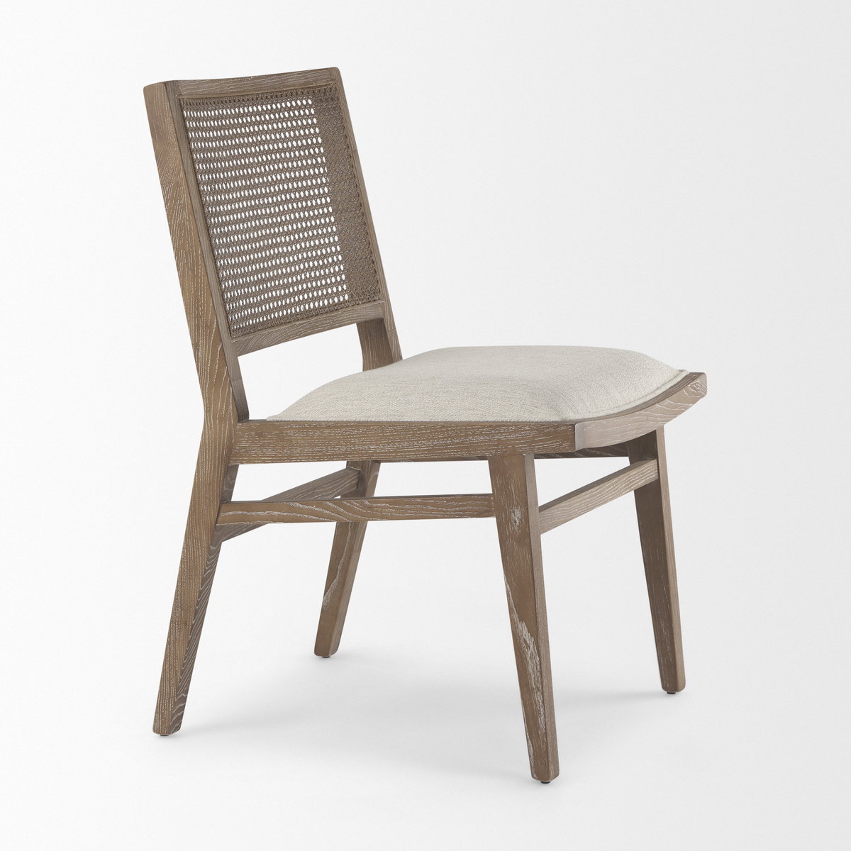 Wynn Cane Back Dining Side Chair | Fabric with Brown Wood, Dining Chair by Mercana, 20.47" length x 24.61" width x 34.06" height View 9